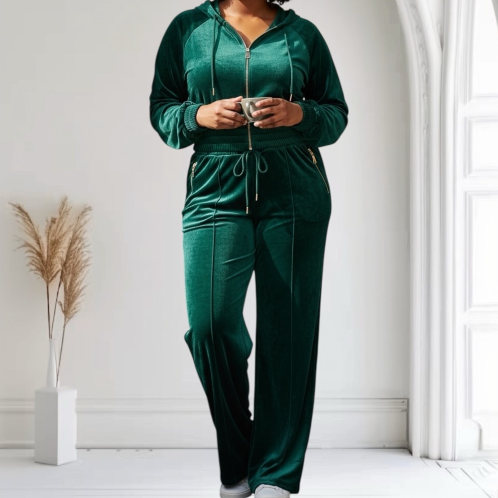 Emerald Green Velour Tracksuit